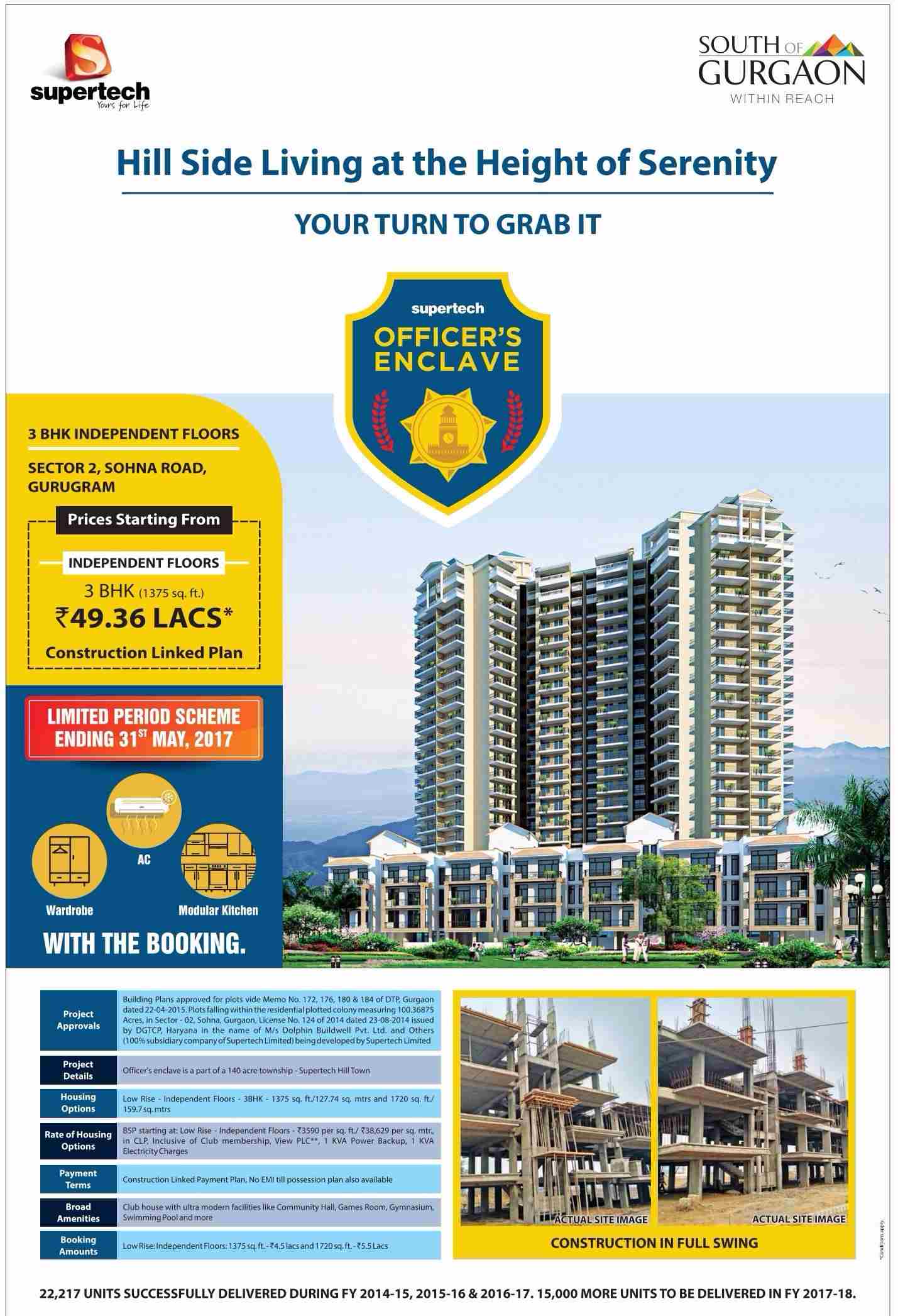Supertech Launches Independent Floors in Officers Enclave